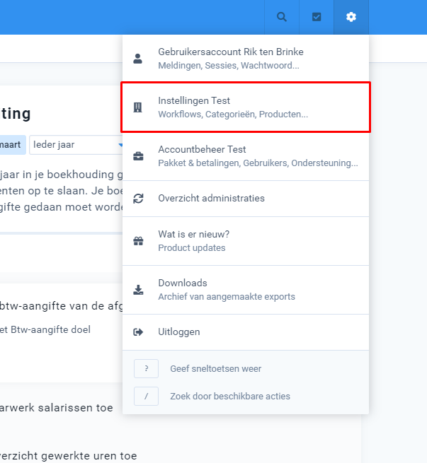 Moneybird instellingen